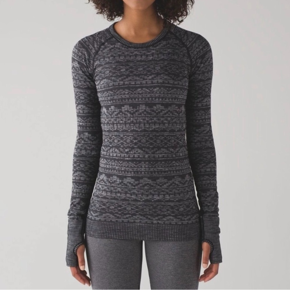 LuluLemon Rest Less Long Sleeve Heathered Black Gray
